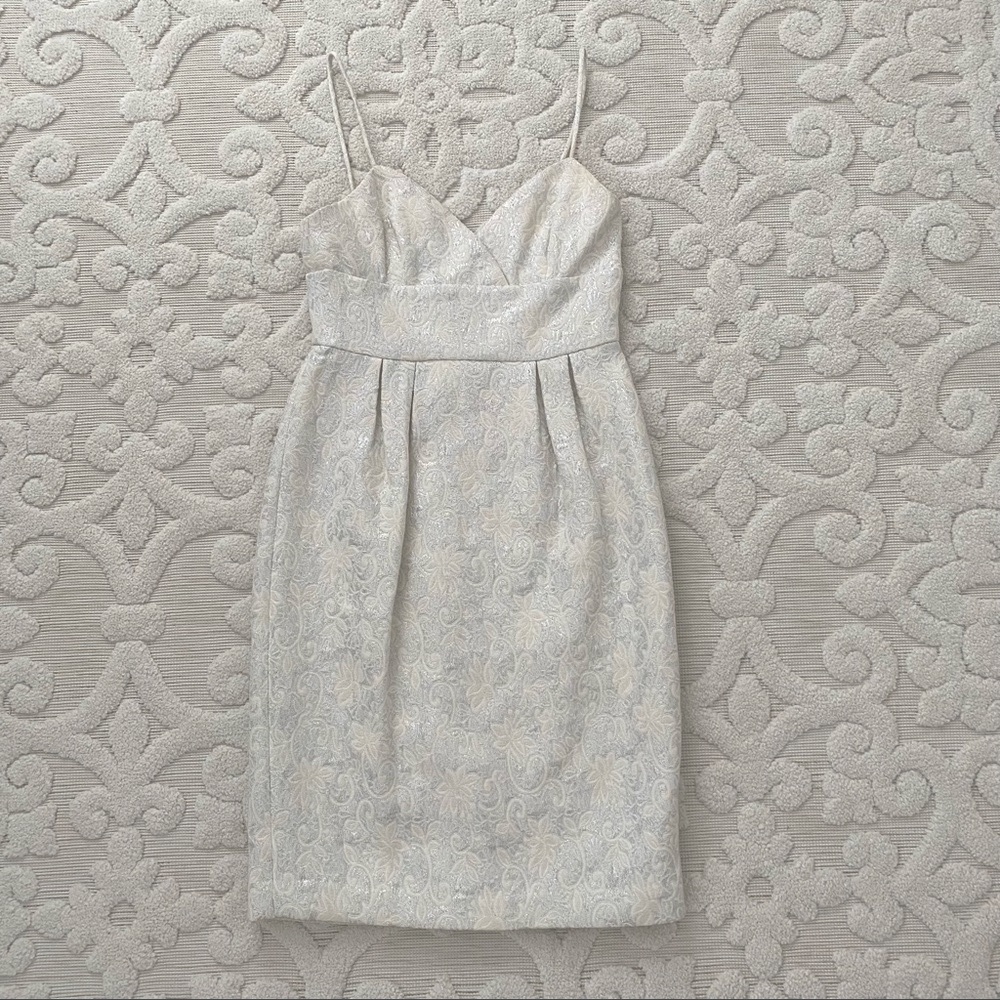 BCBGMaxazria Ivory and Silver dress 2